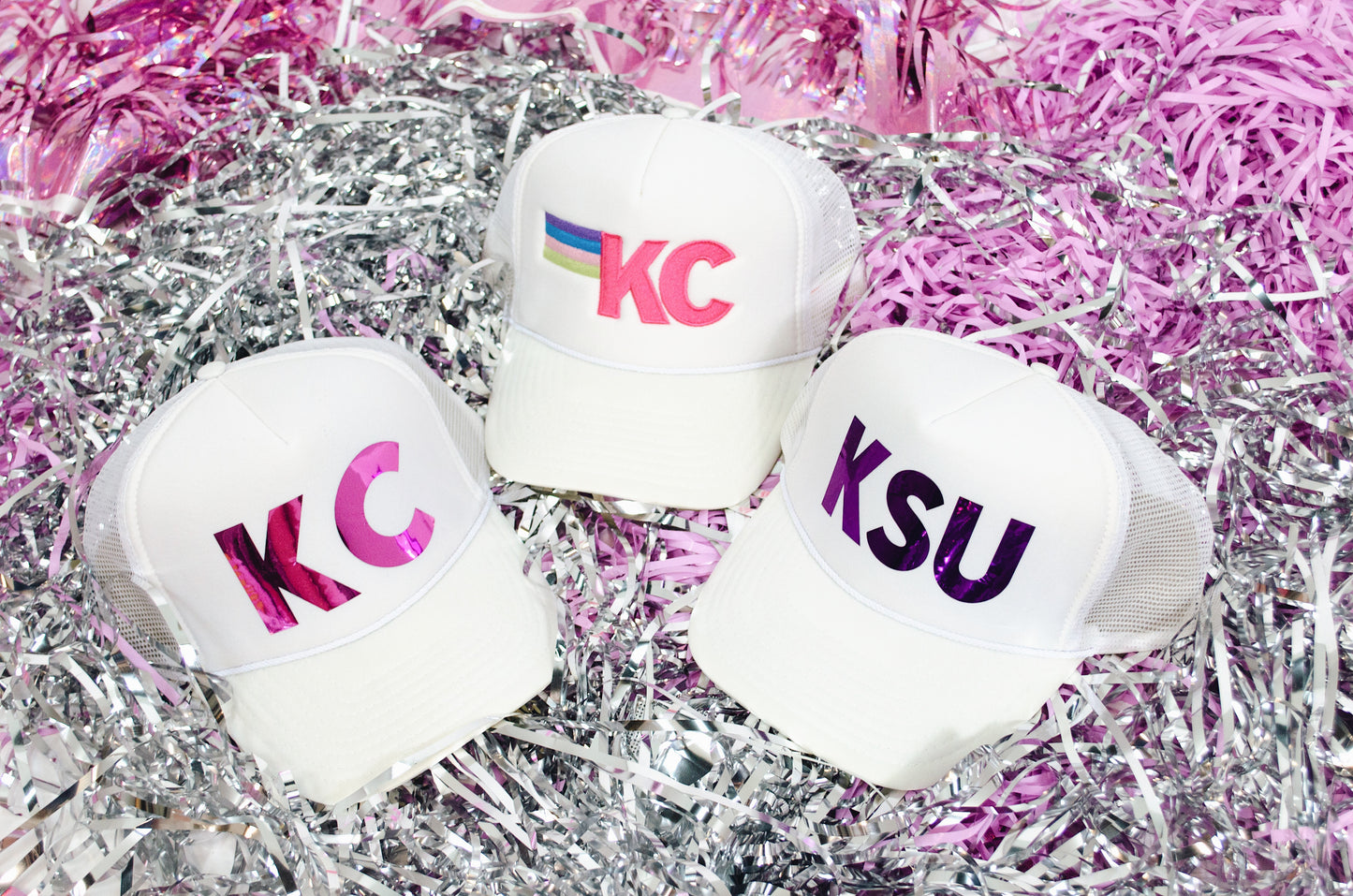 White & Purple KSU Trucker hat
