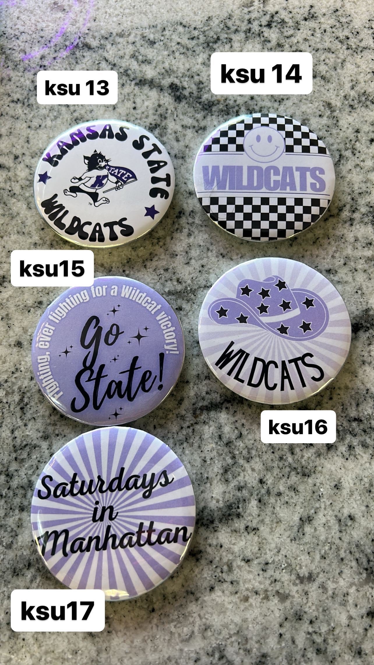 KSU Game day buttons