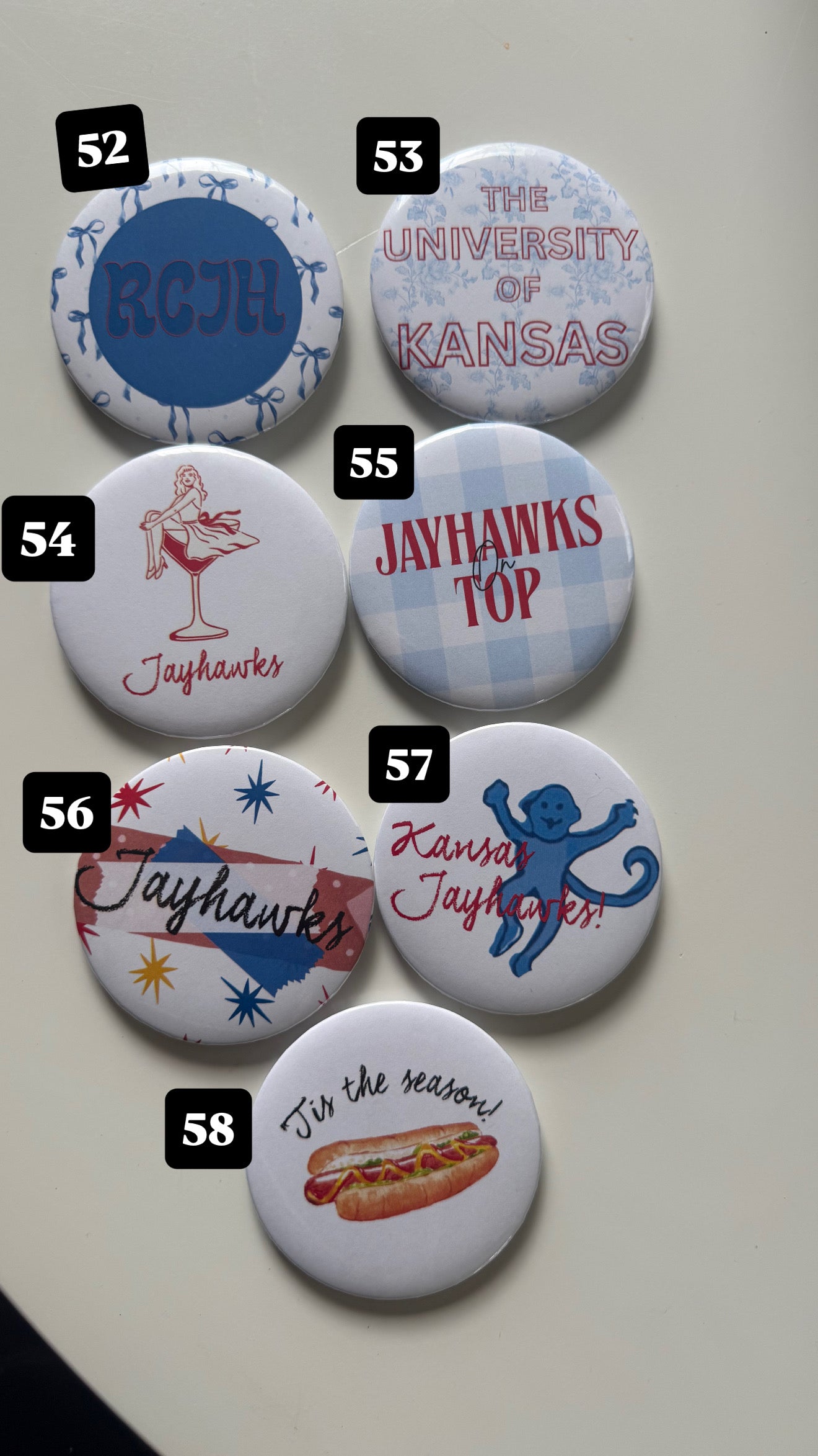 KU gameday buttons