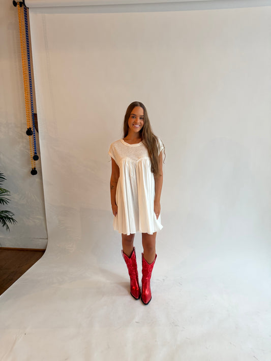 A line white game day dress