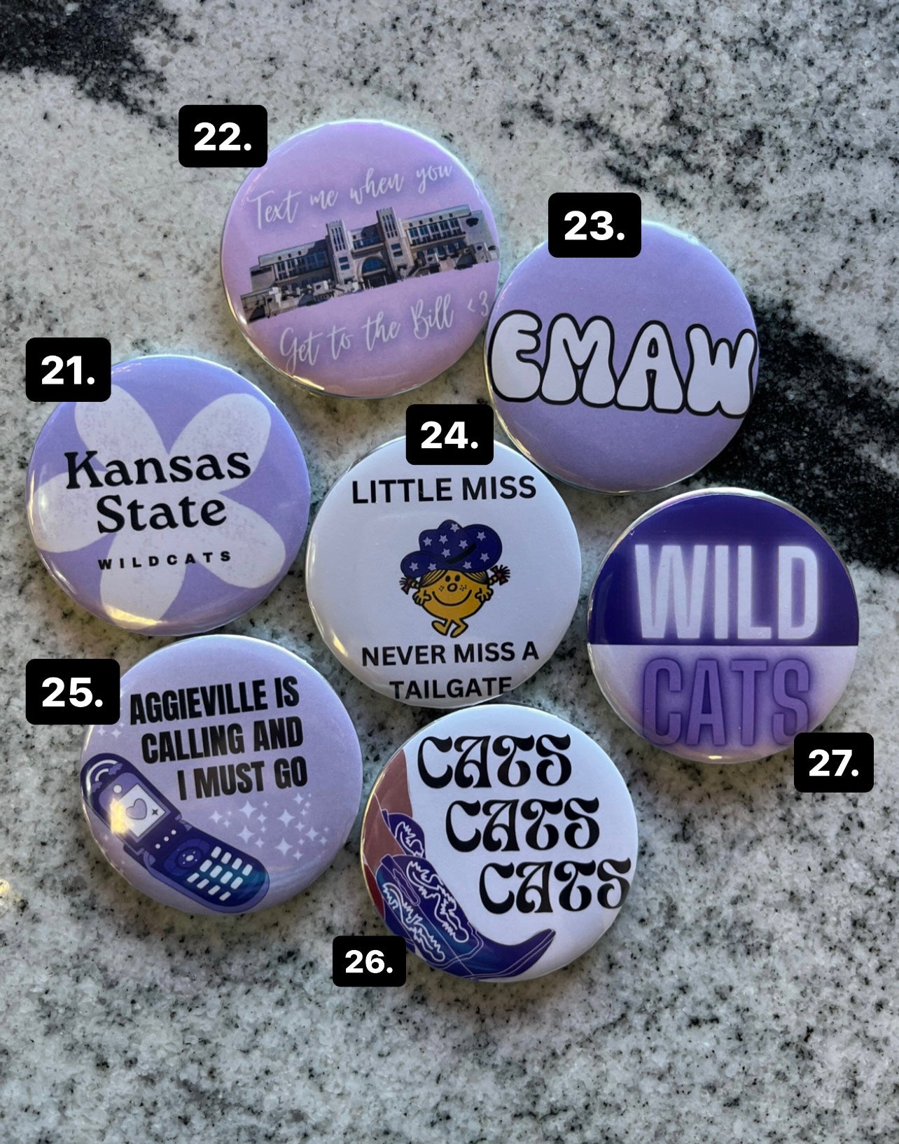 KSU Game day buttons