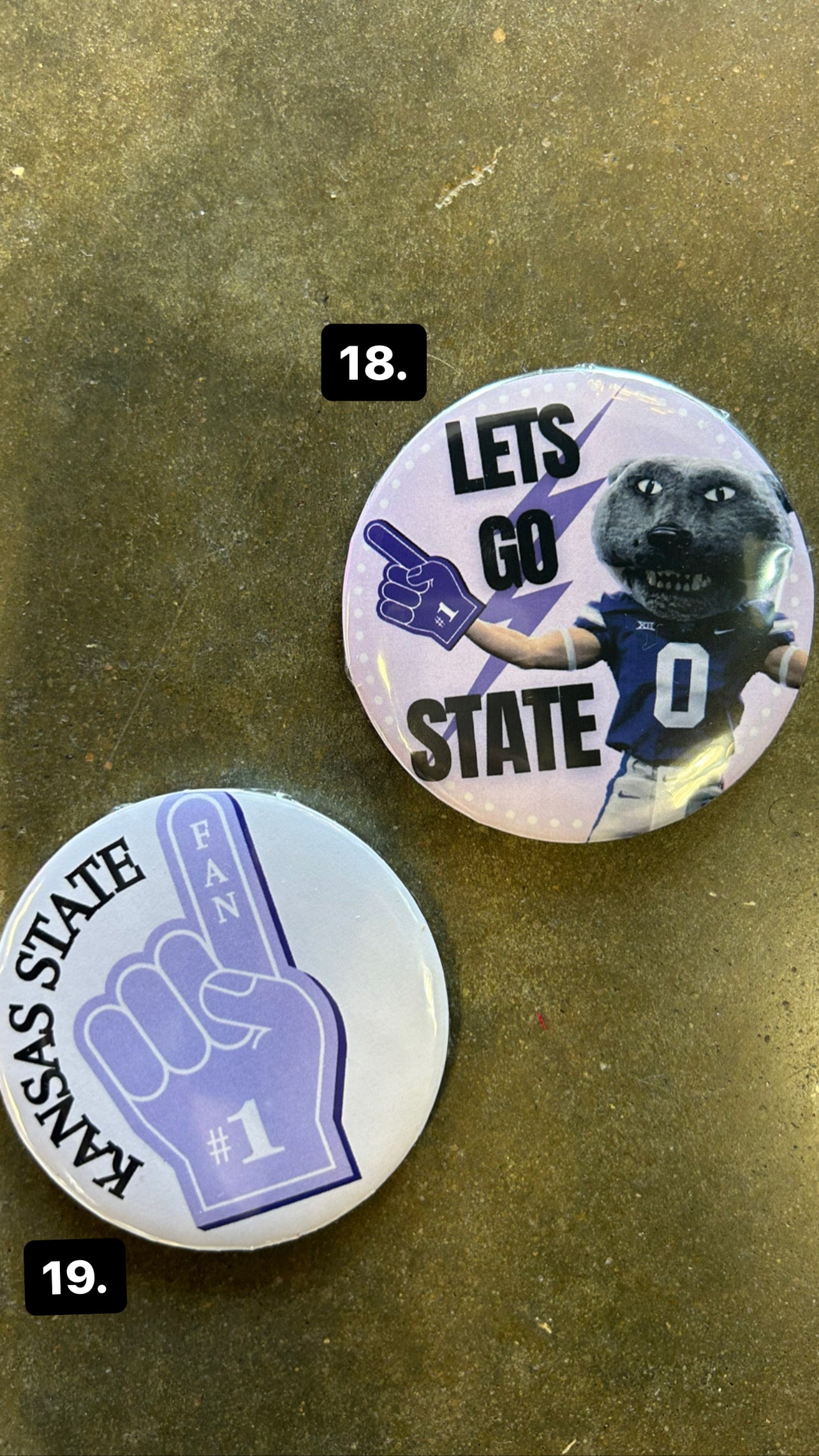KSU Game day buttons