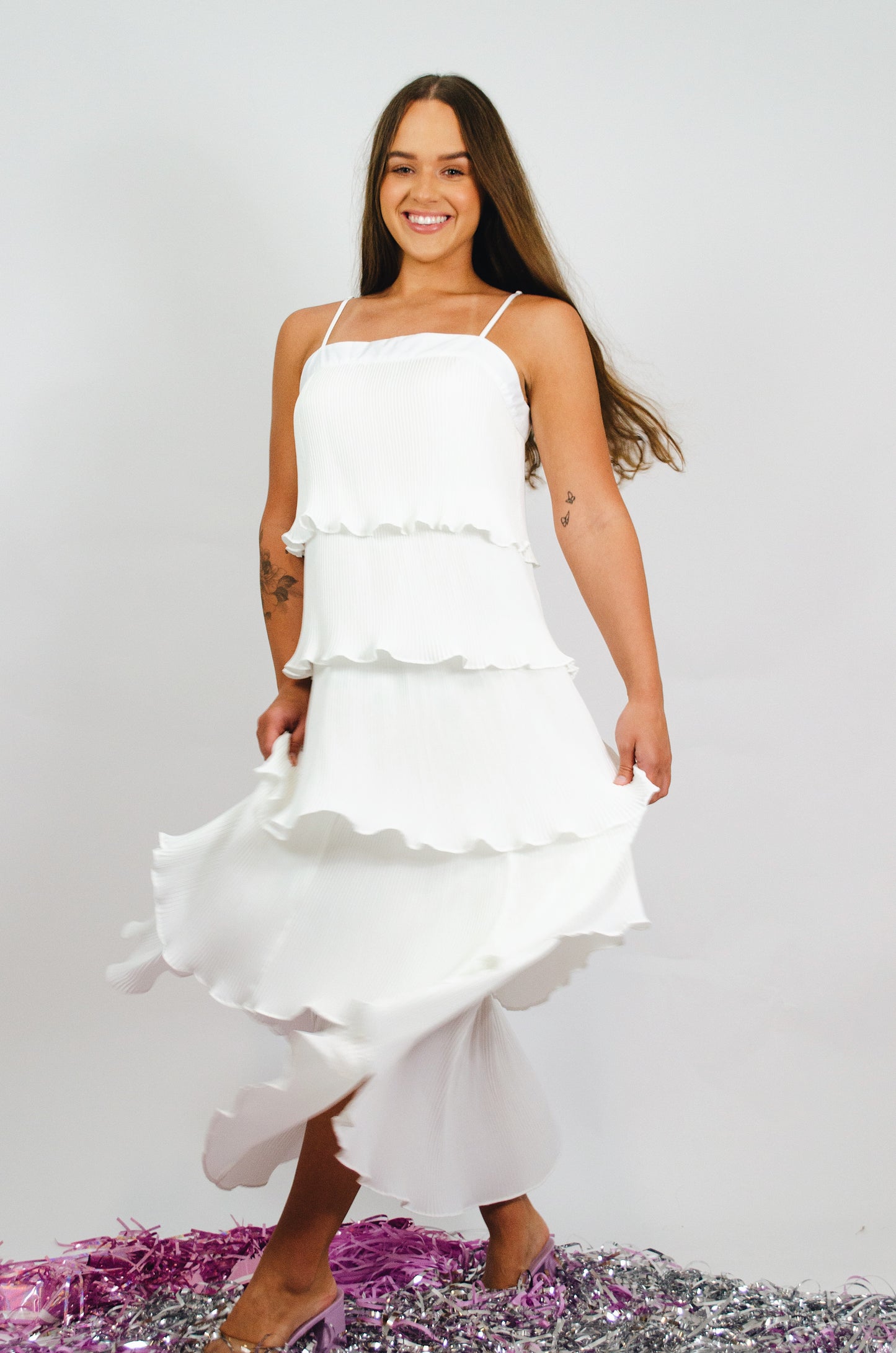 Ruffled Love Midi Dress