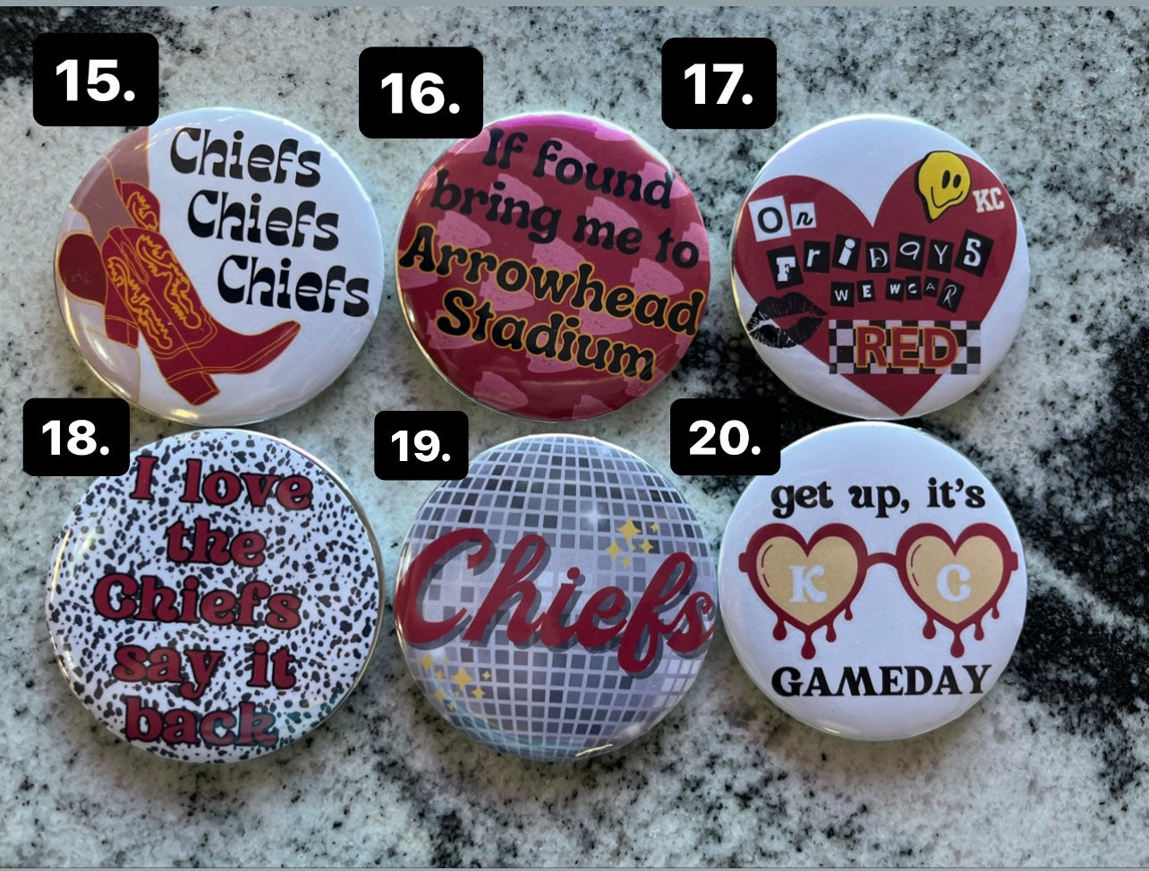 Kansas City Chiefs Game Day Buttons