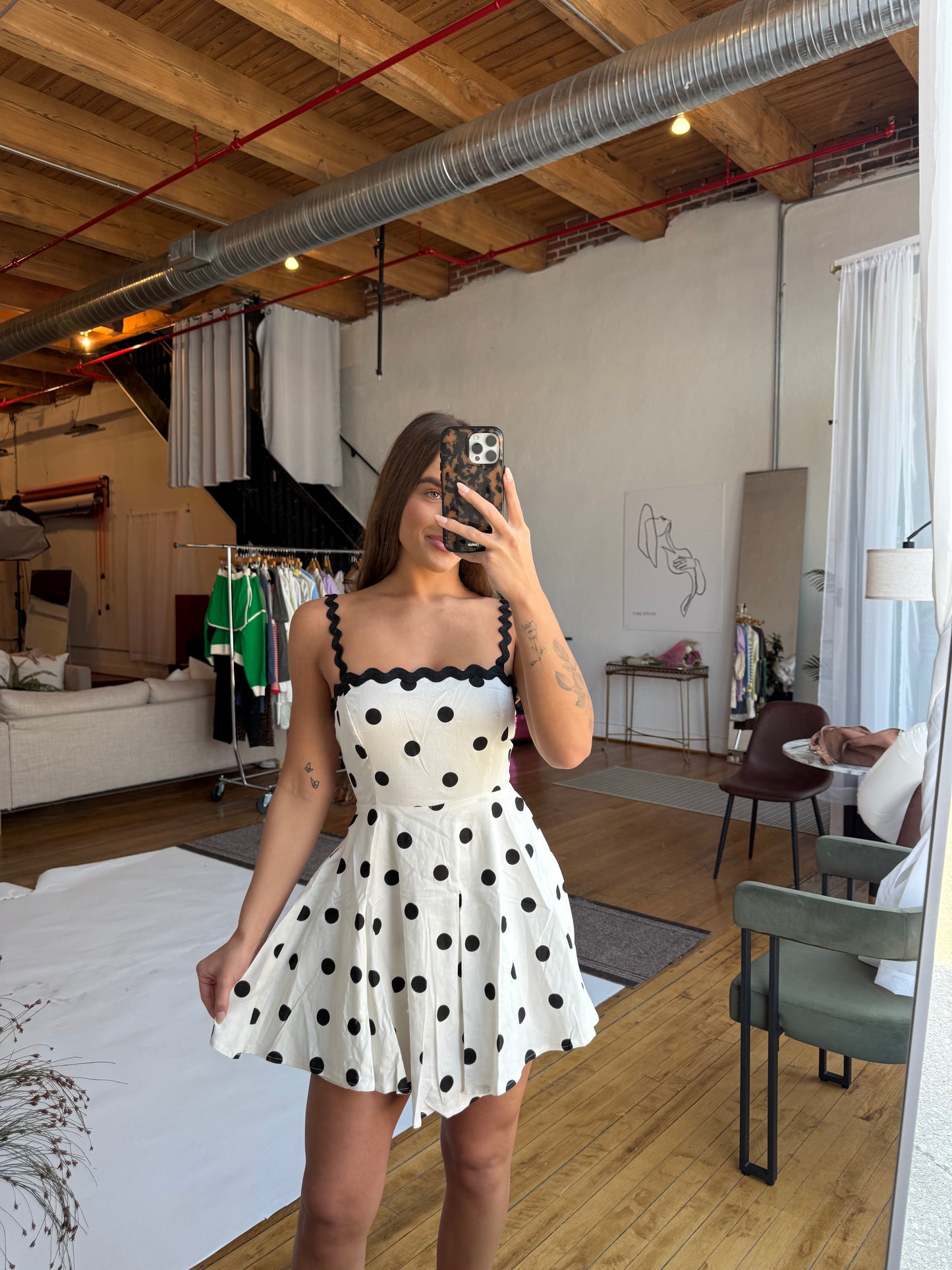 Polka dot mini dress