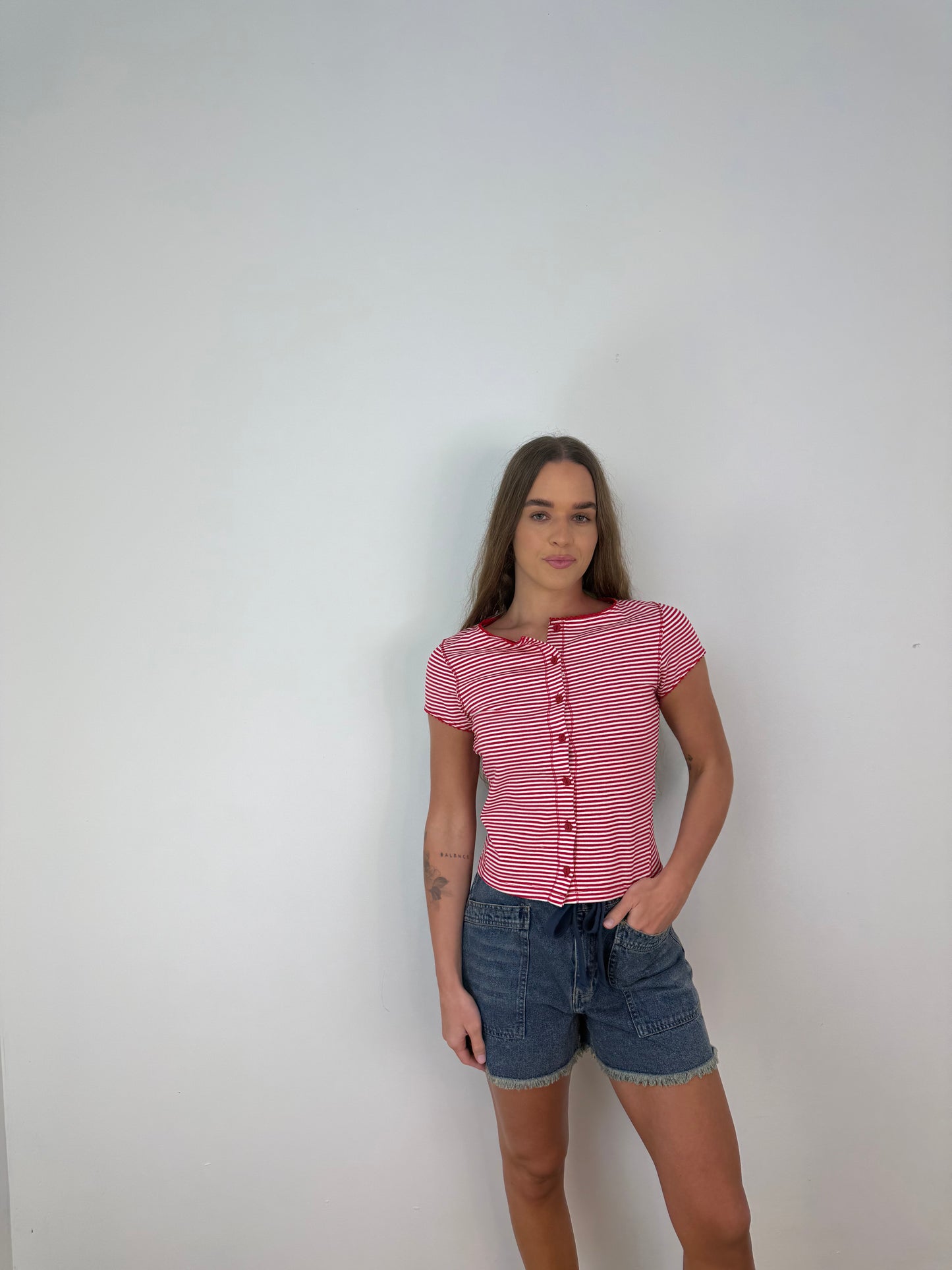 Red Tahini striped top