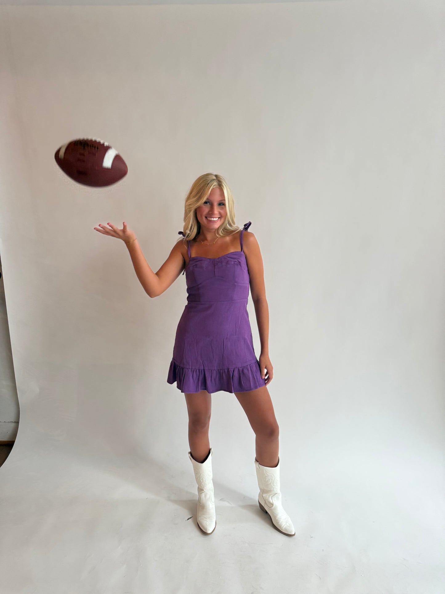 Winner Winner Denim Dress- Purple