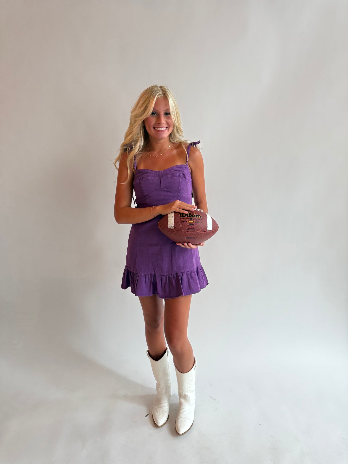 Winner Winner Denim Dress- Purple
