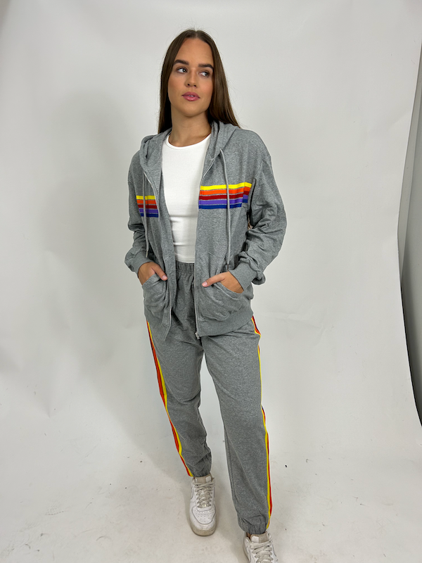 Striped Zip up hoodie