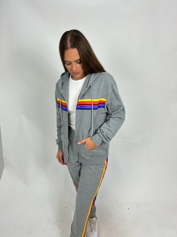 Striped Zip up hoodie