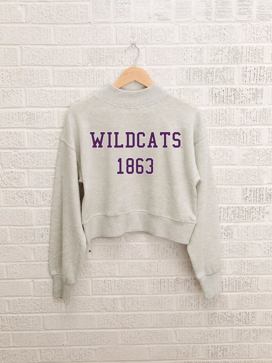 KSU mock neck puff crew