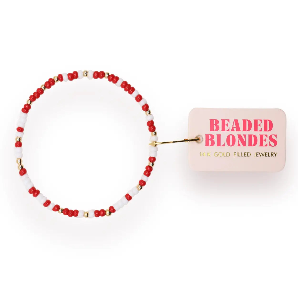 Crimson red and white sprinkle bracelet