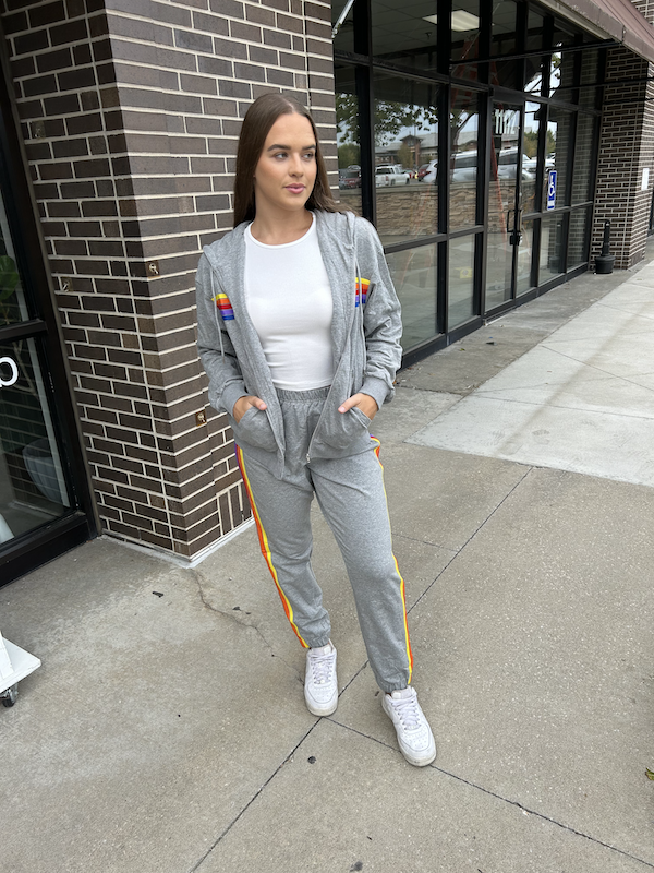 Striped Zip up hoodie
