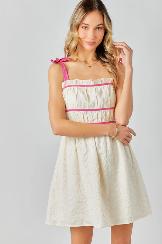 Floral embroidered mini dress