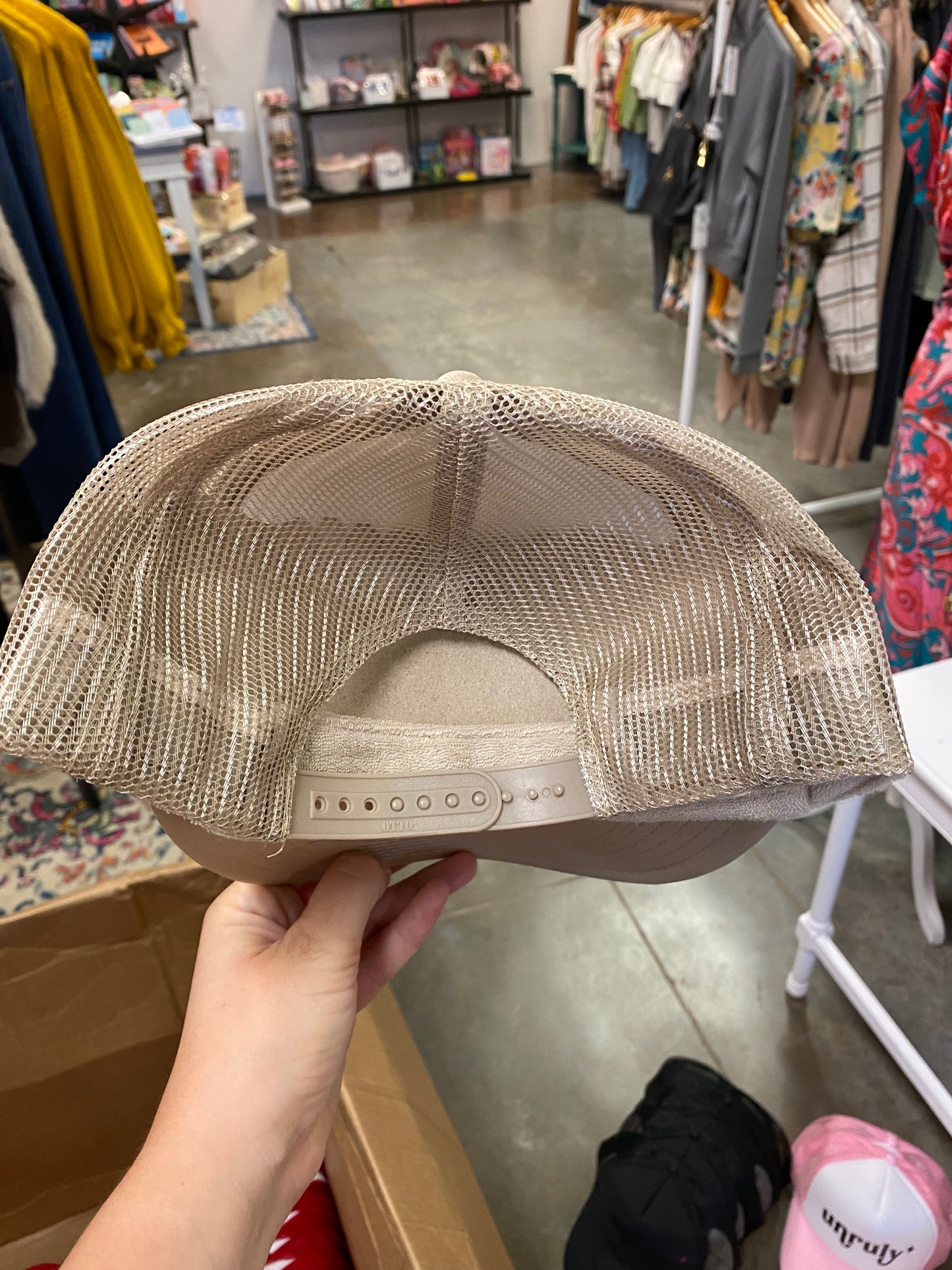 Tan Smiley Trucker Hat