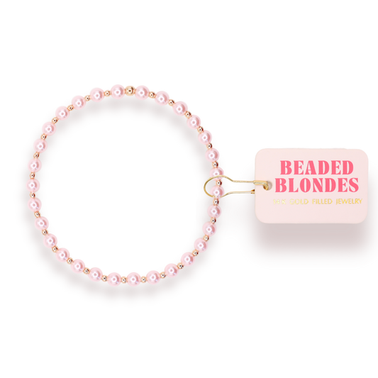 Pink Mini Luci Bracelet in Gold: Standard 6.75 inch