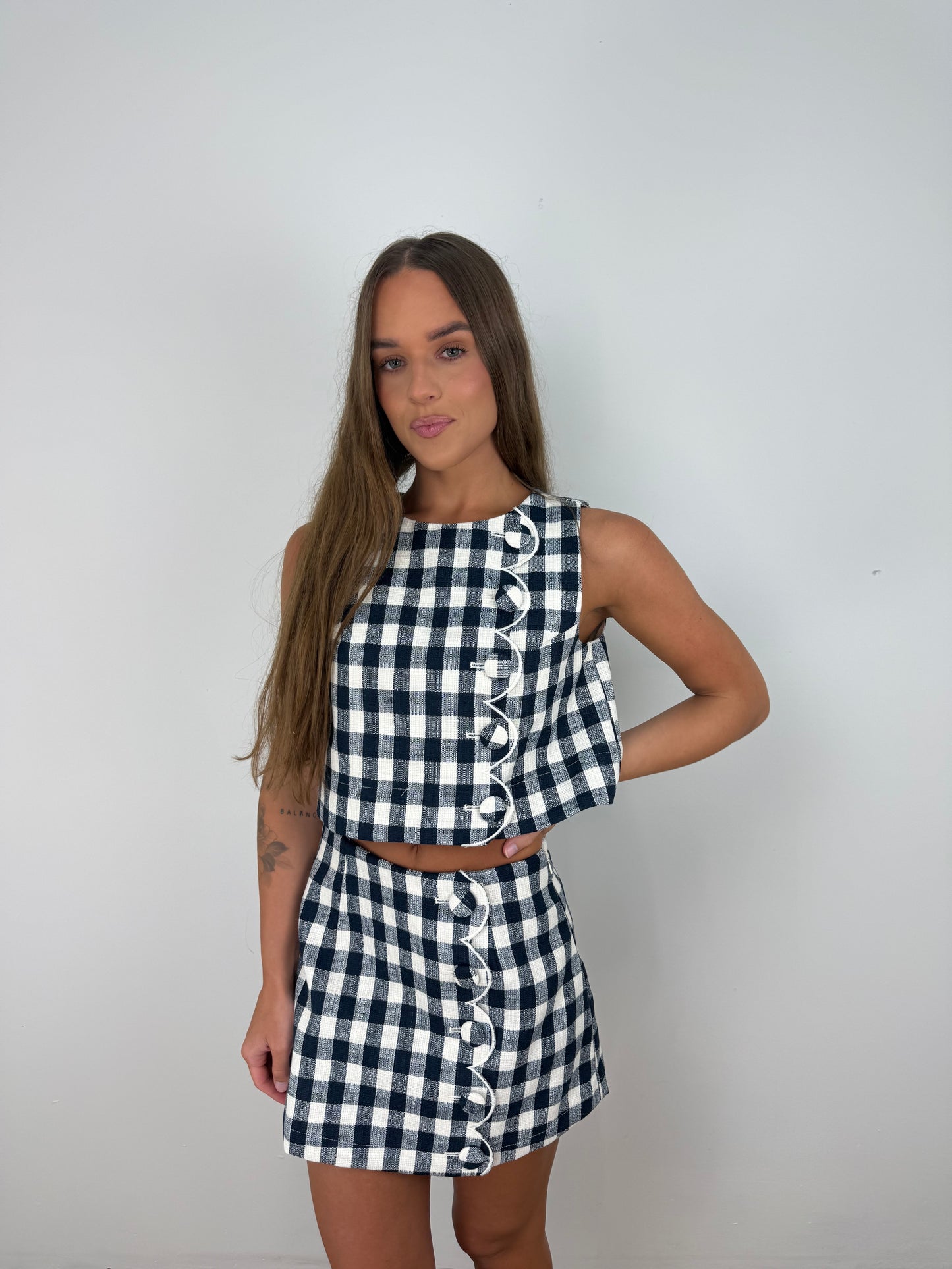 Gingham girl set