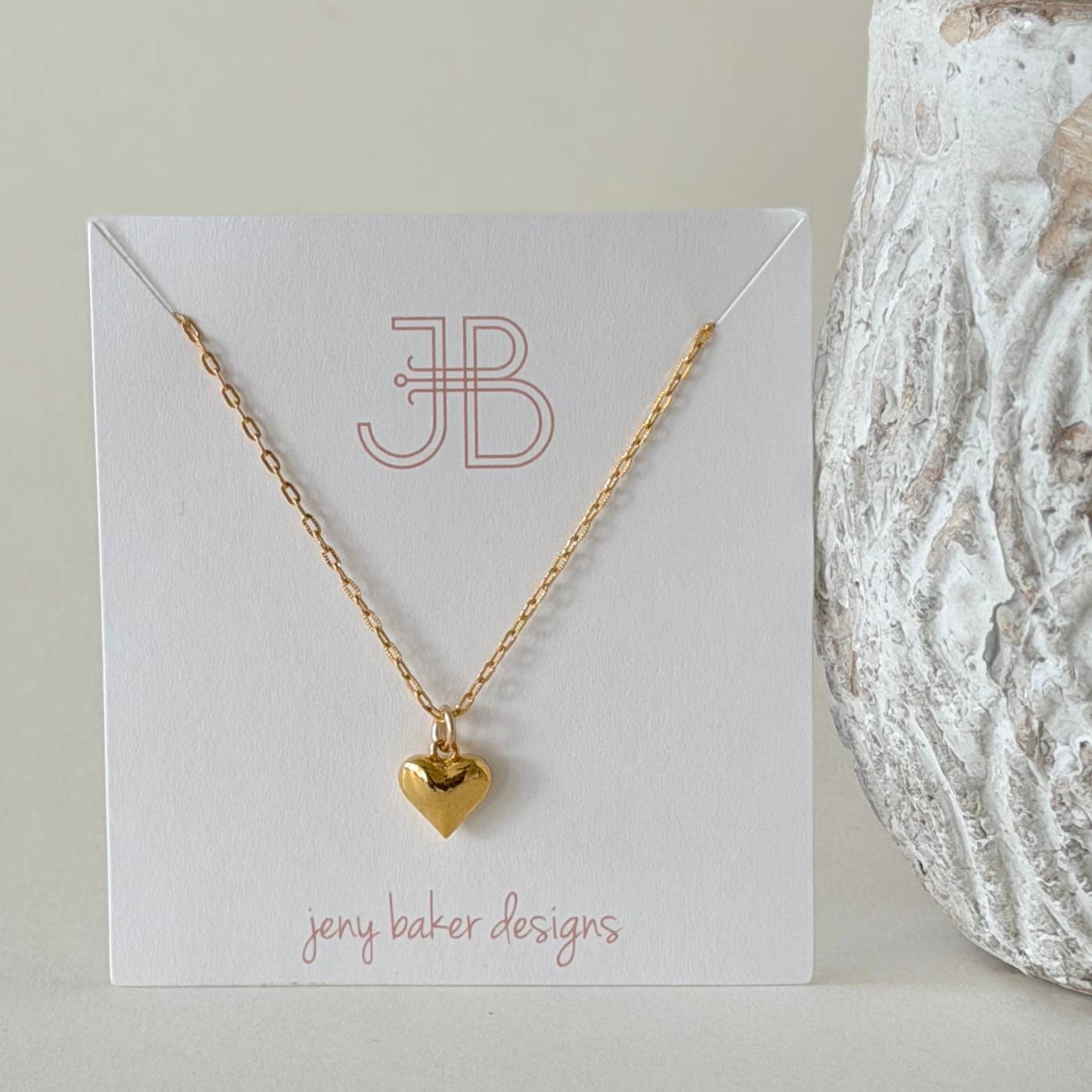 Delicate Puff Heart Necklace: Mini