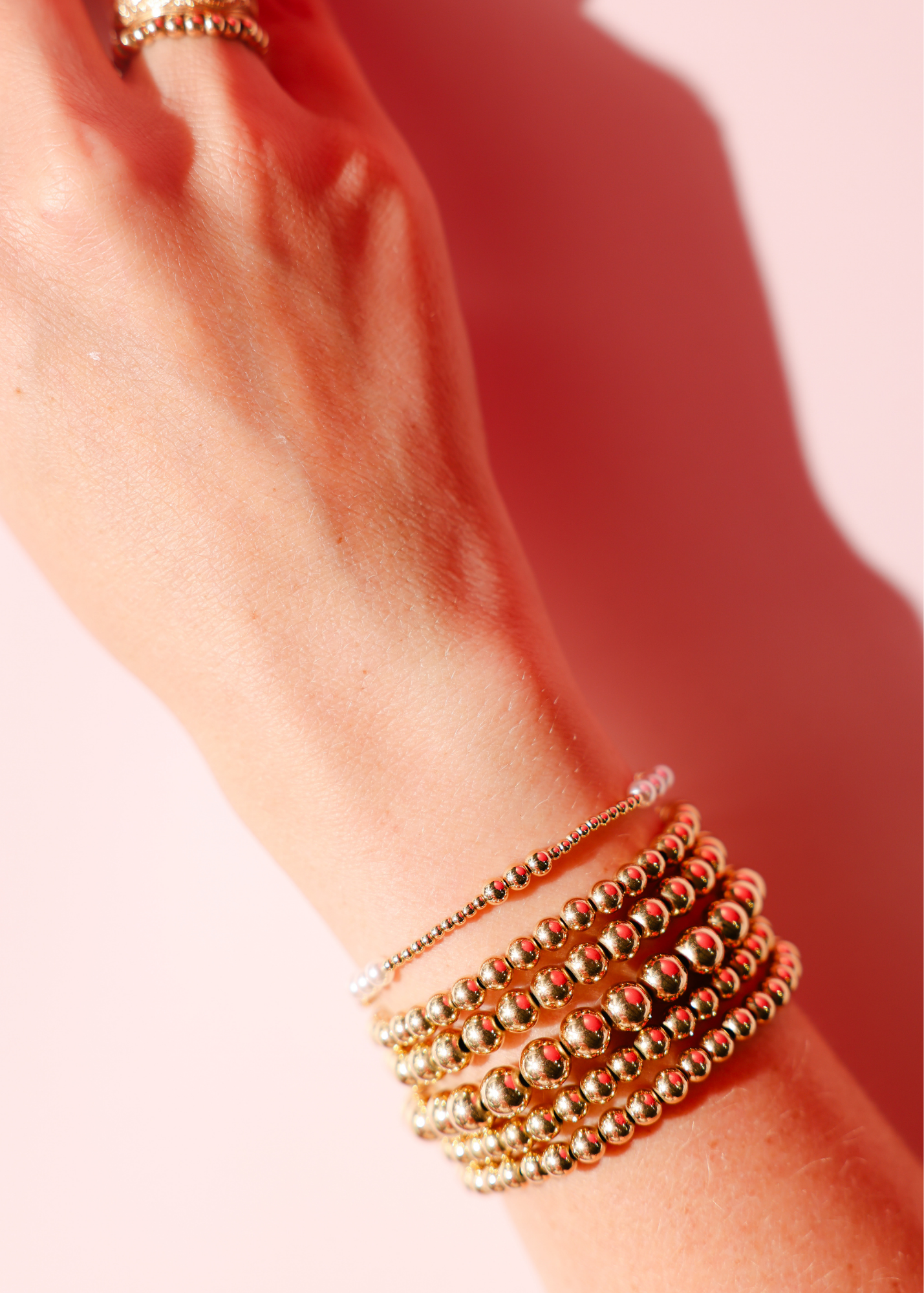 ILY Gold + Pearl Alternating Bracelet: Standard 6.75 inch