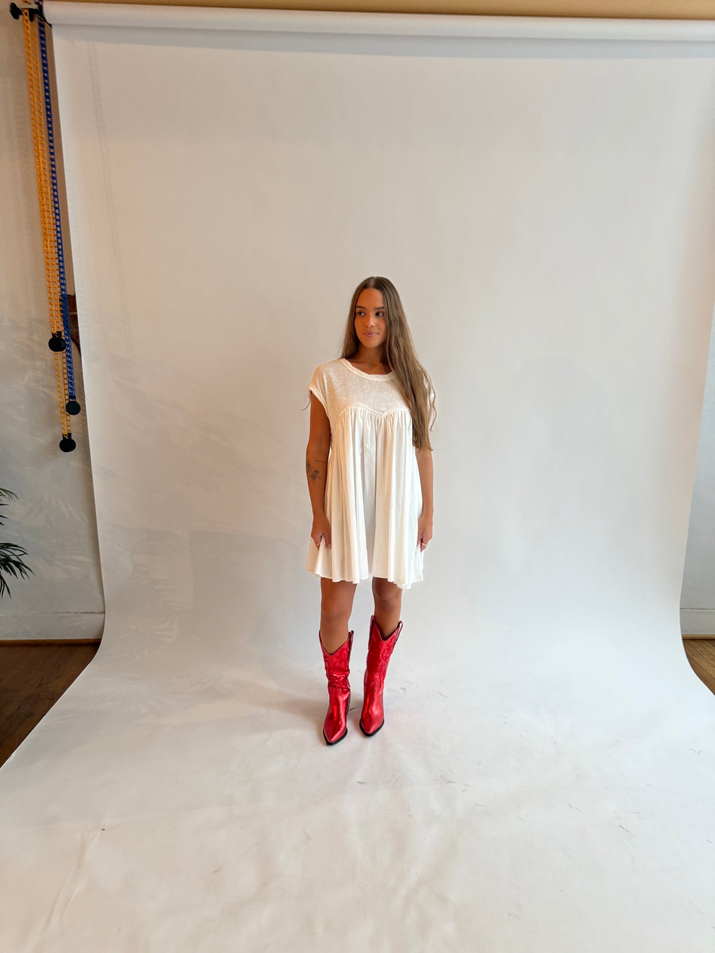 A line white game day dress