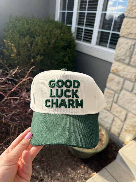Good luck charm corduroy hat