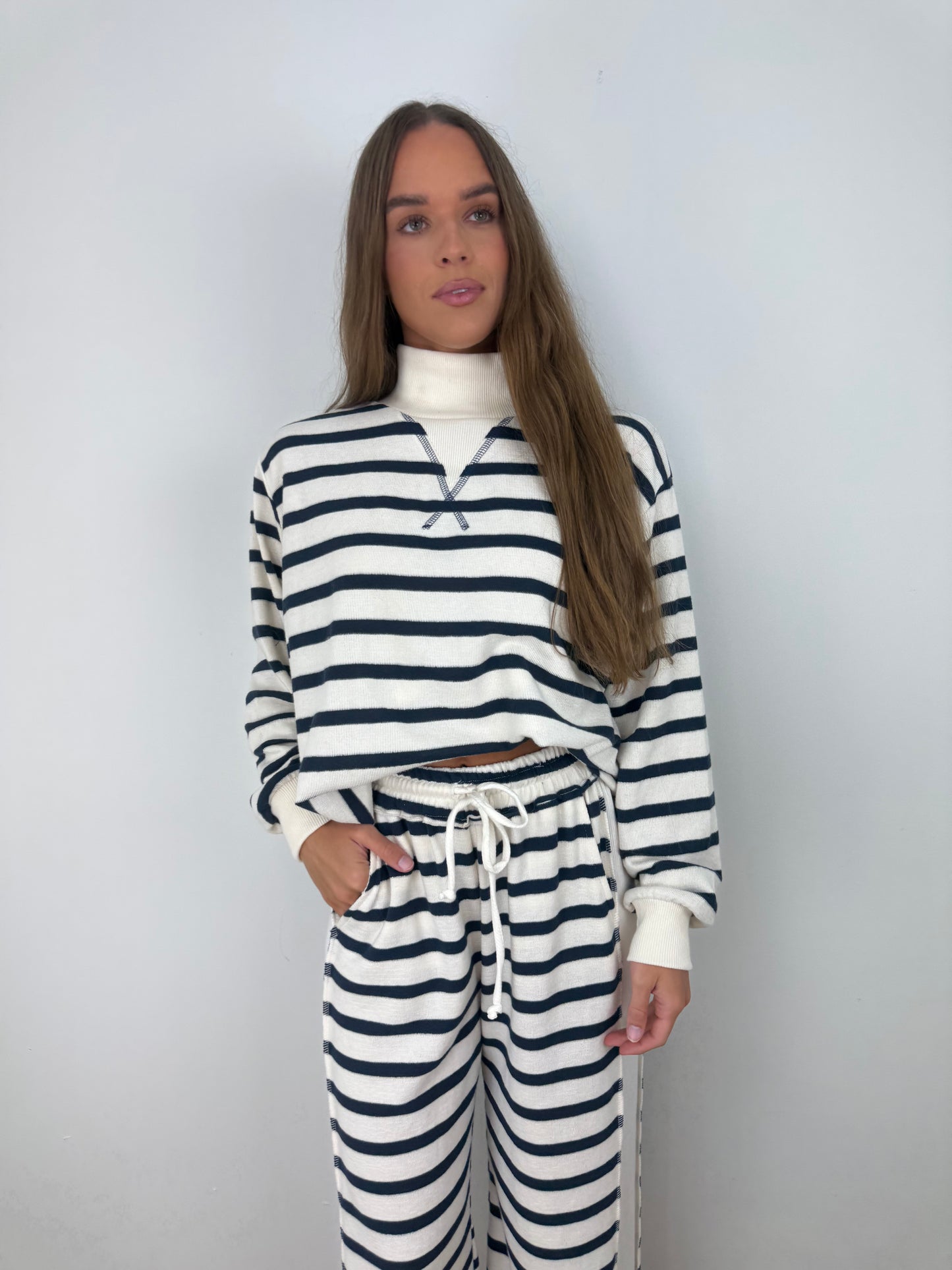 Sailor girl mock neck sweatshirt