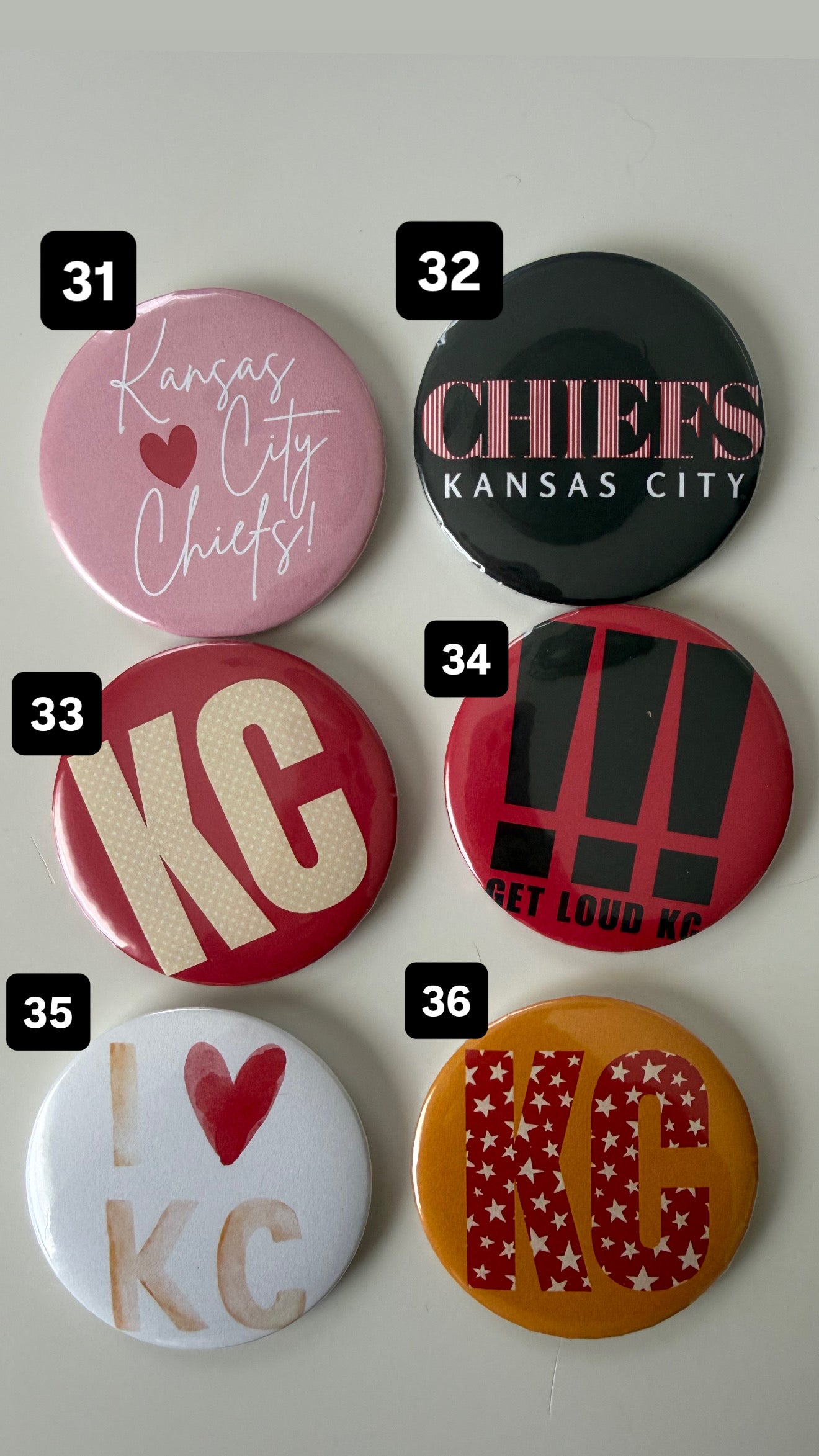 Chiefs gameday buttons