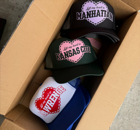 Left my heart in Kansas City trucker hat