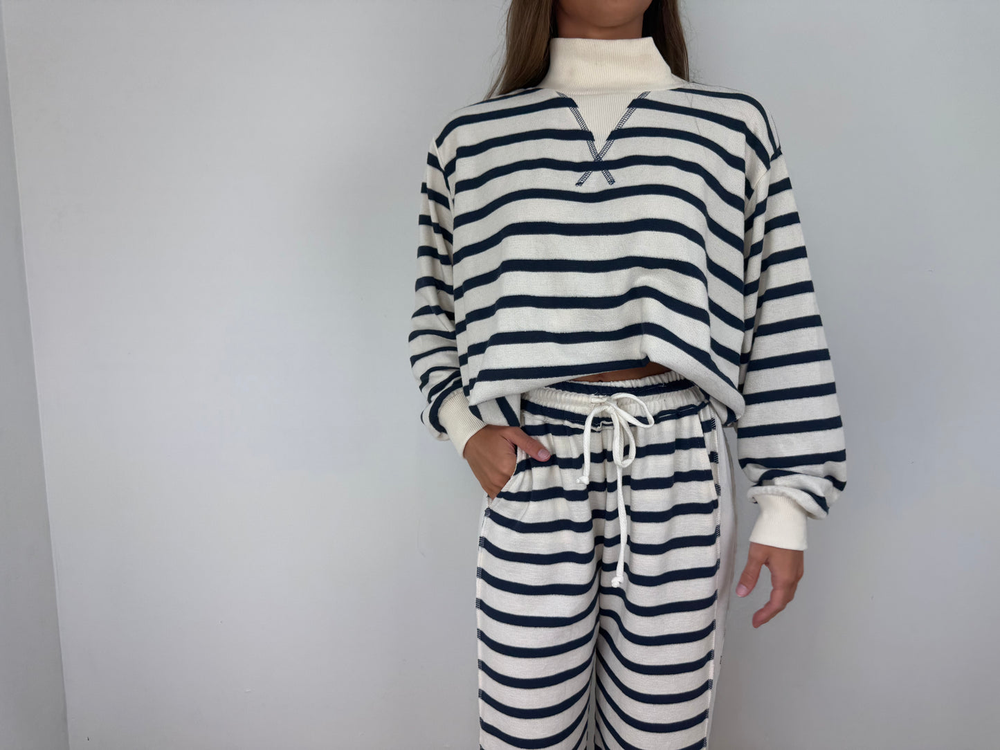 Sailor girl mock neck sweatshirt