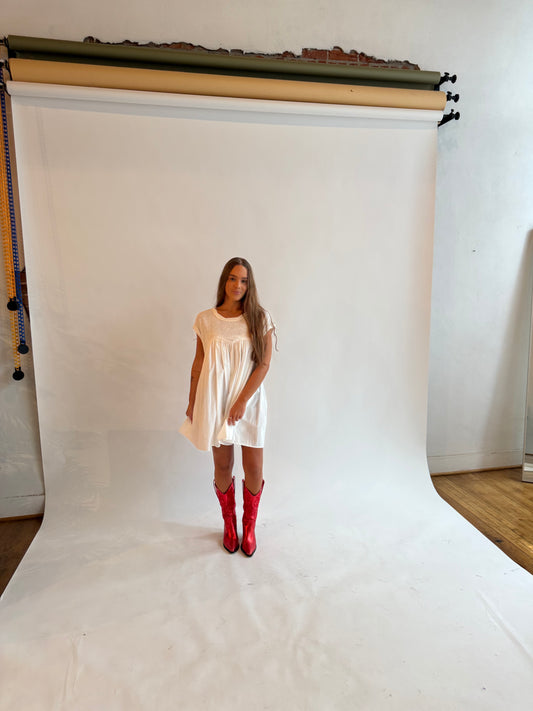 A line white game day dress