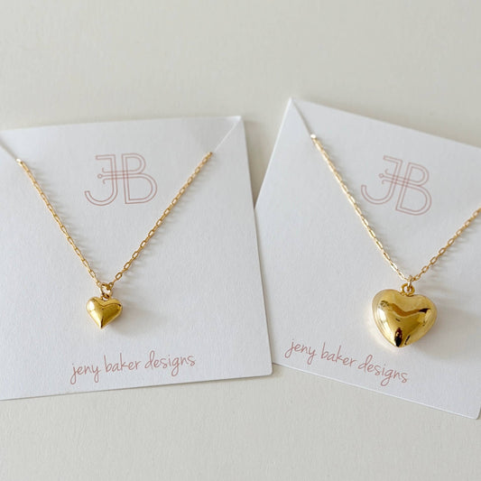 Delicate Puff Heart Necklace: Mini