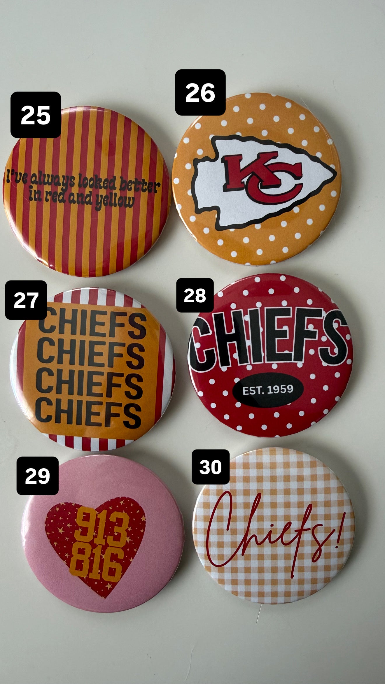 Chiefs gameday buttons