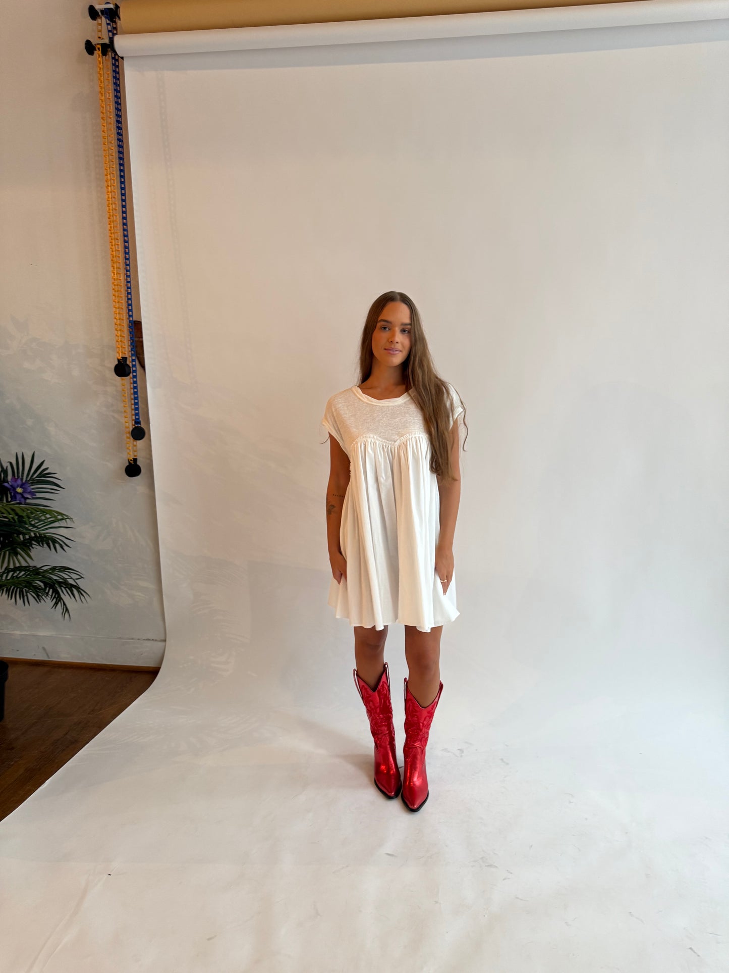 A line white game day dress