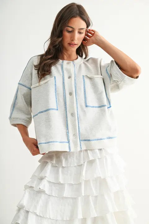 Matilda oversized button sweatshirt