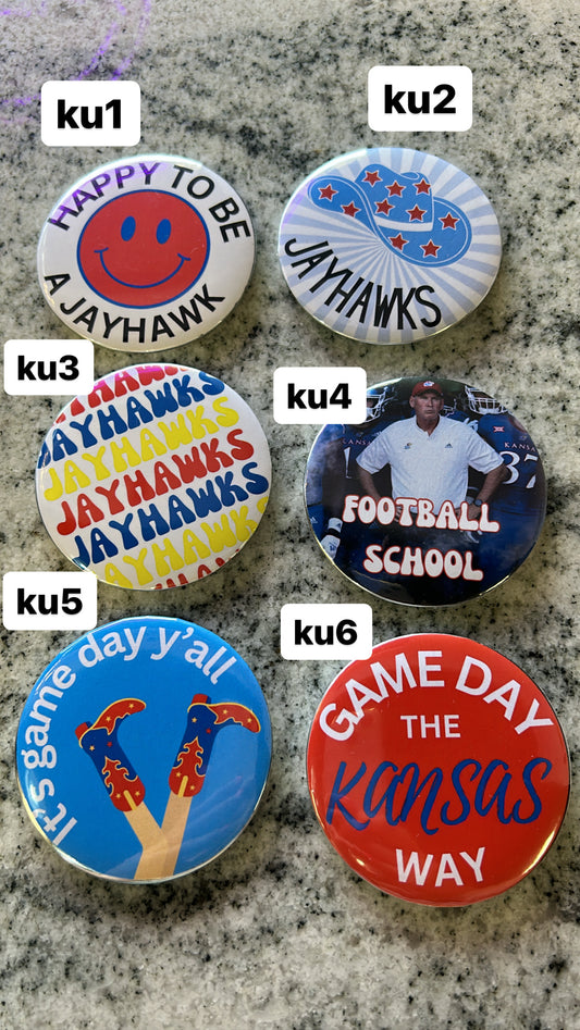 KU game day buttons