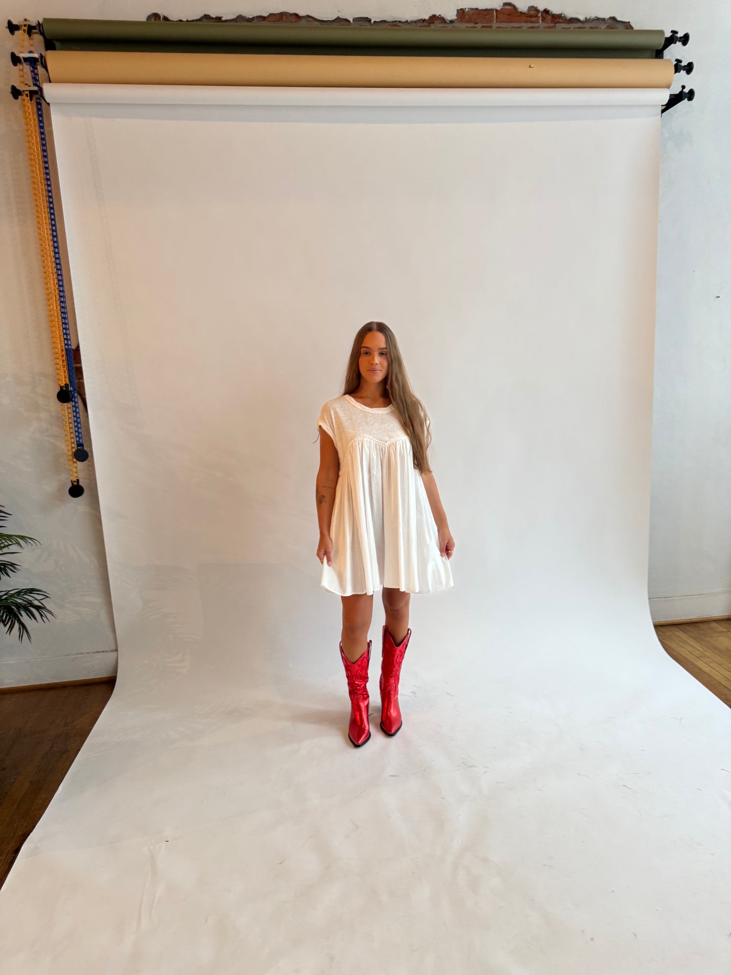 A line white game day dress