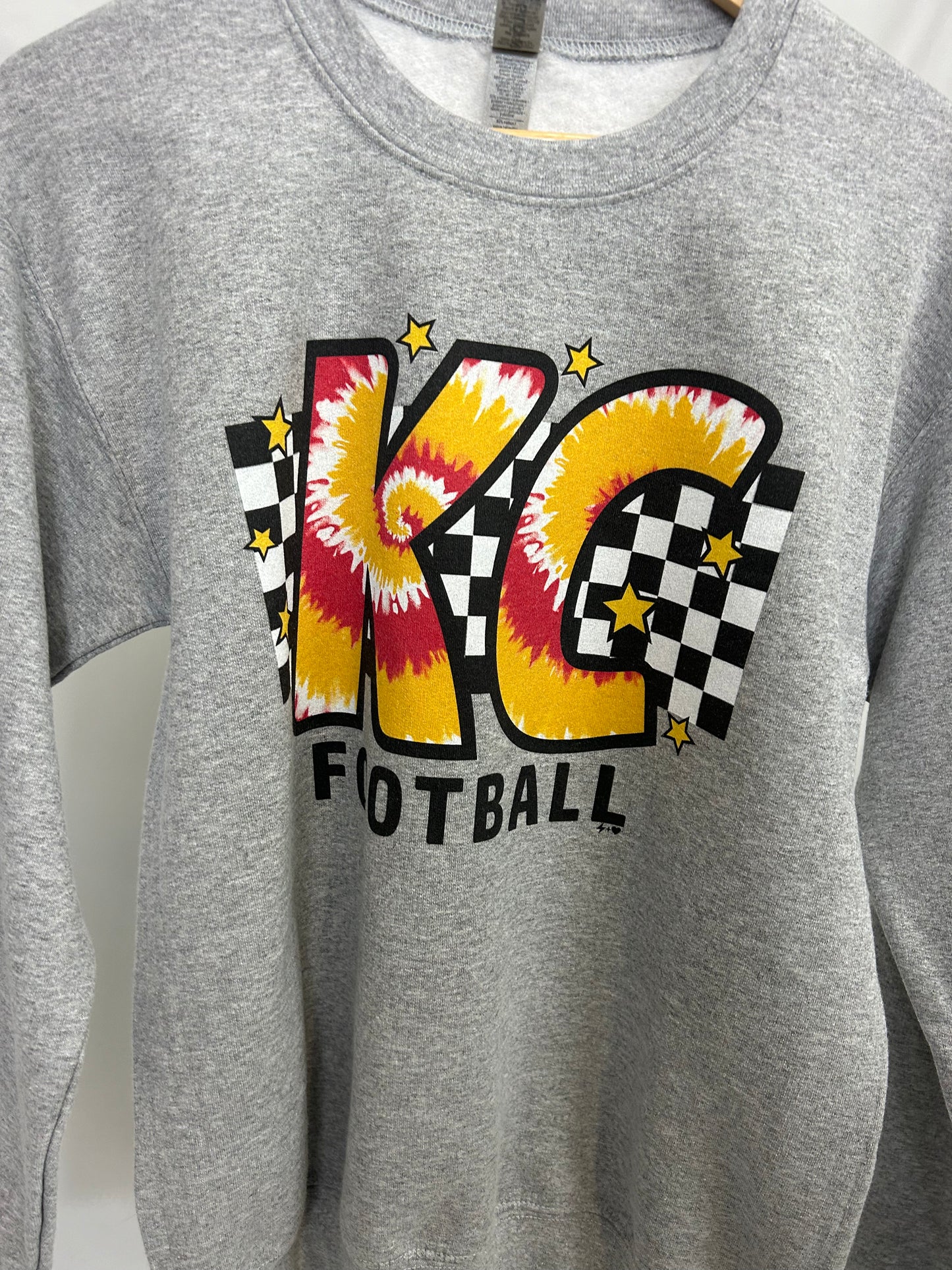 Checker graphic crewneck sweatshirt
