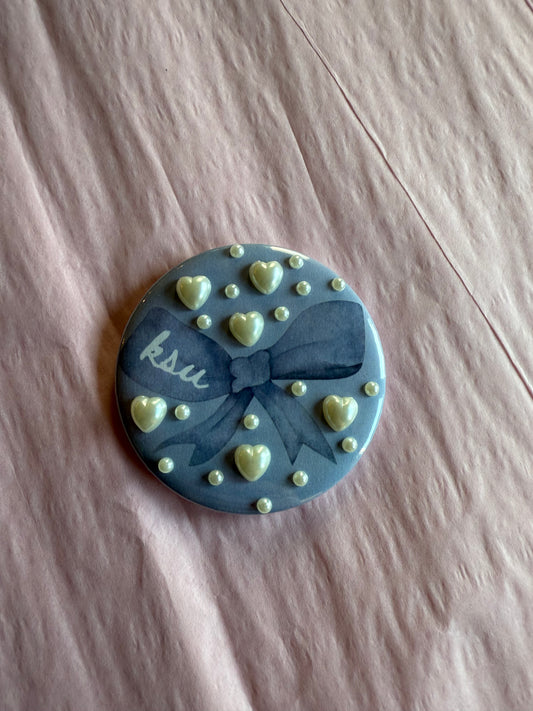 Hearts and bows KSU pearl button