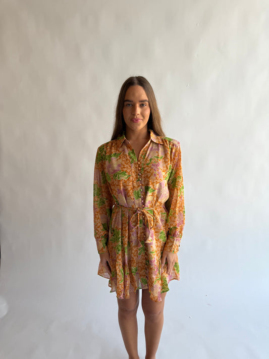 Gather me close button down dress