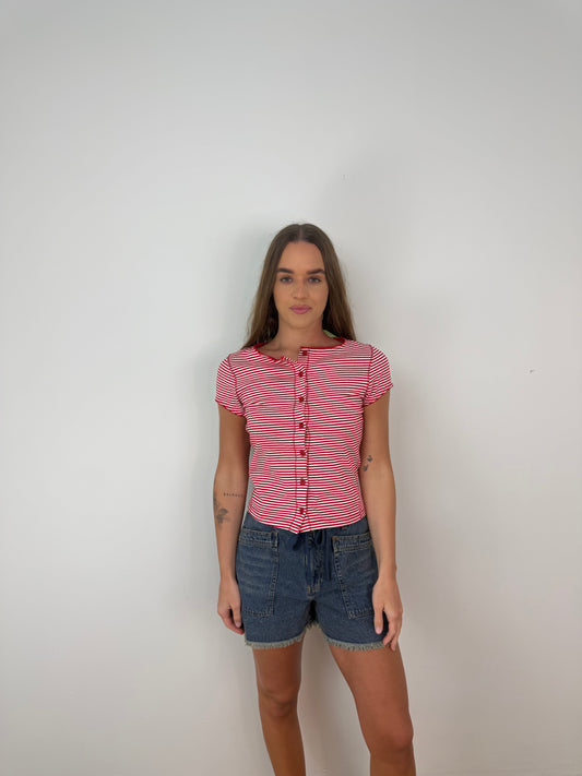 Red Tahini striped top