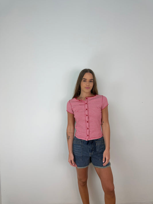 Red Tahini striped top