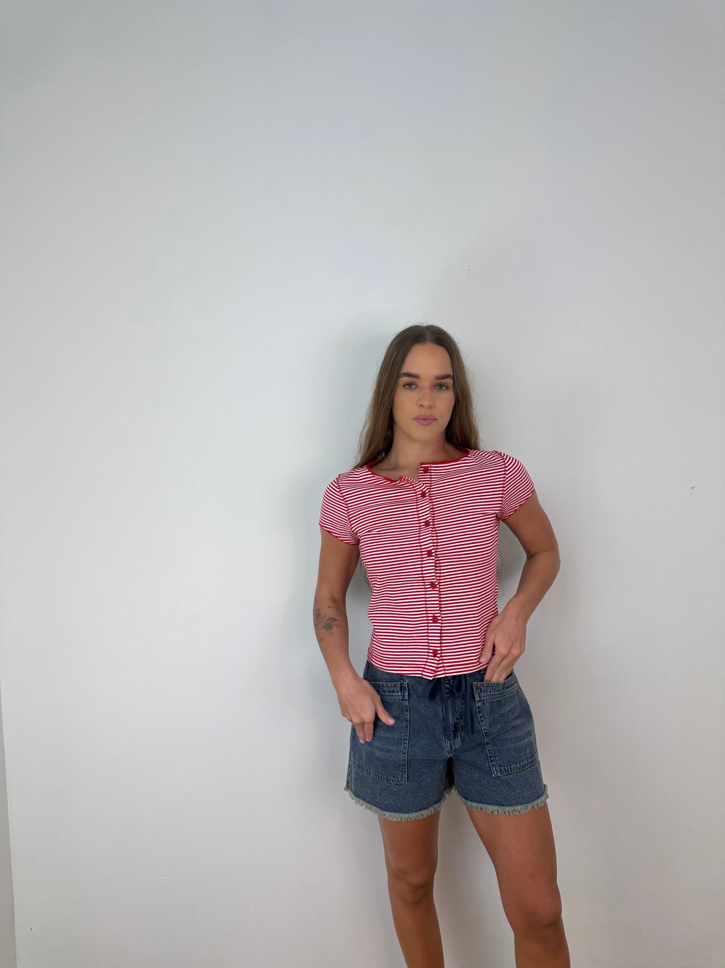 Red Tahini striped top