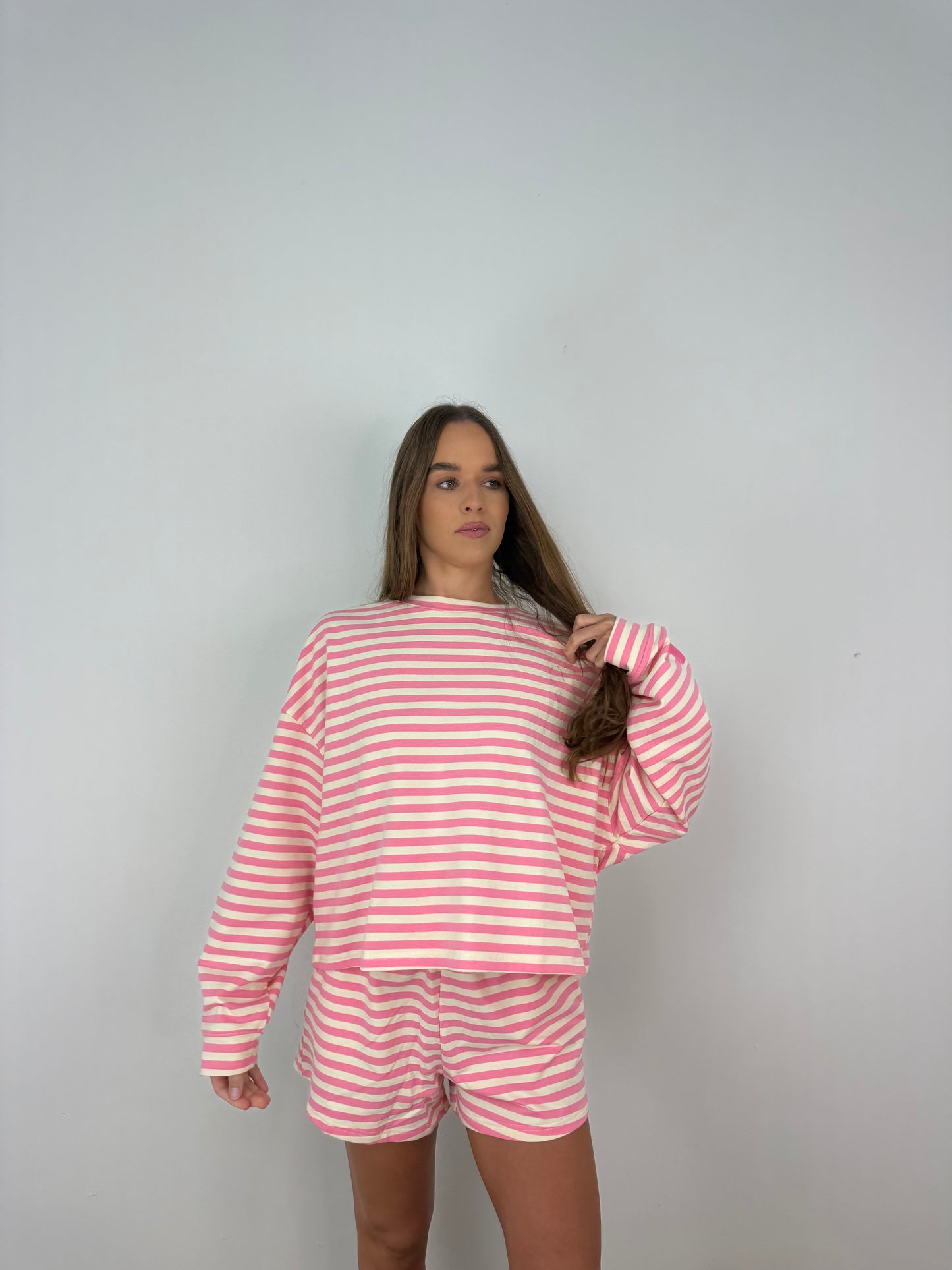 Loungey Pink Striped Top