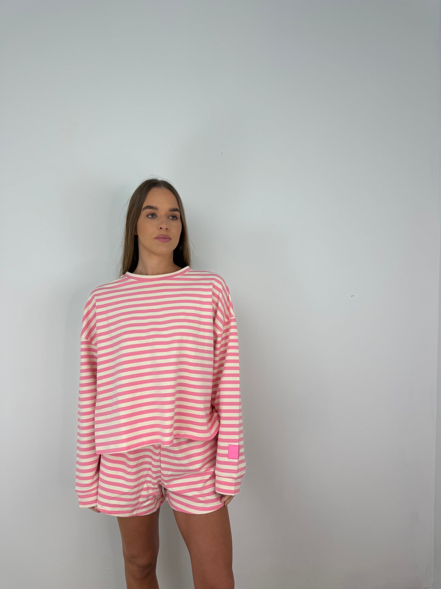Loungey Pink Striped shorts