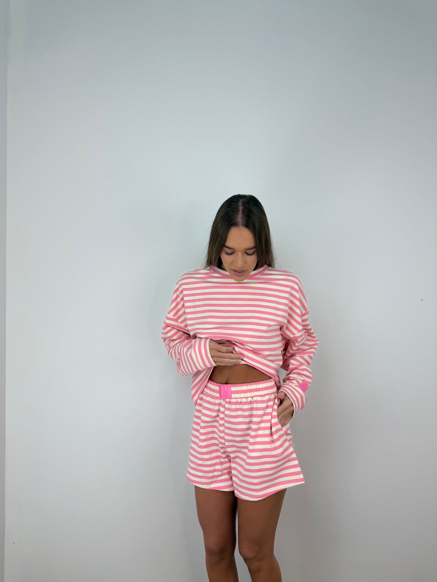Loungey Pink Striped shorts