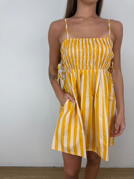 Sunshine Striped Yellow Dress