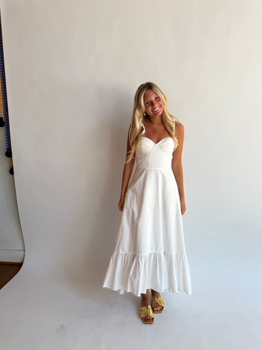 White tie strap dress