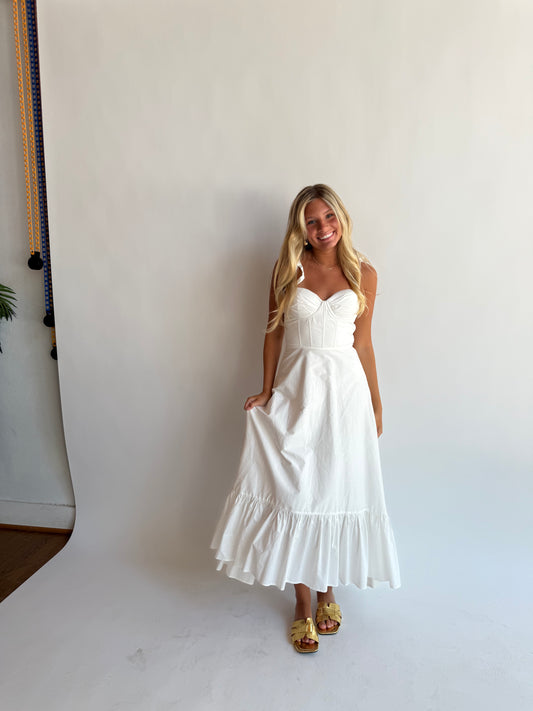 White tie strap dress