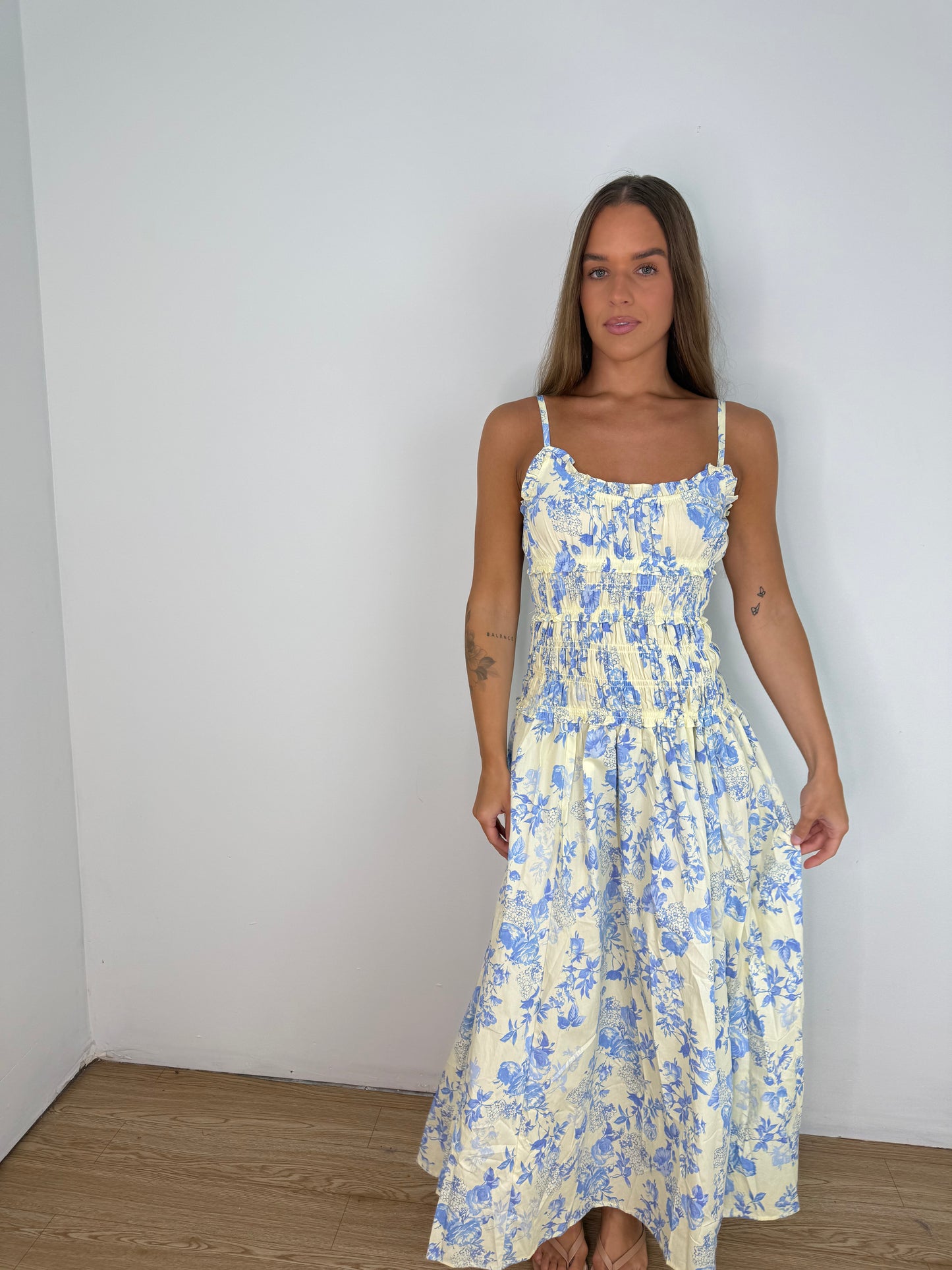Jolie Smocked midi dress