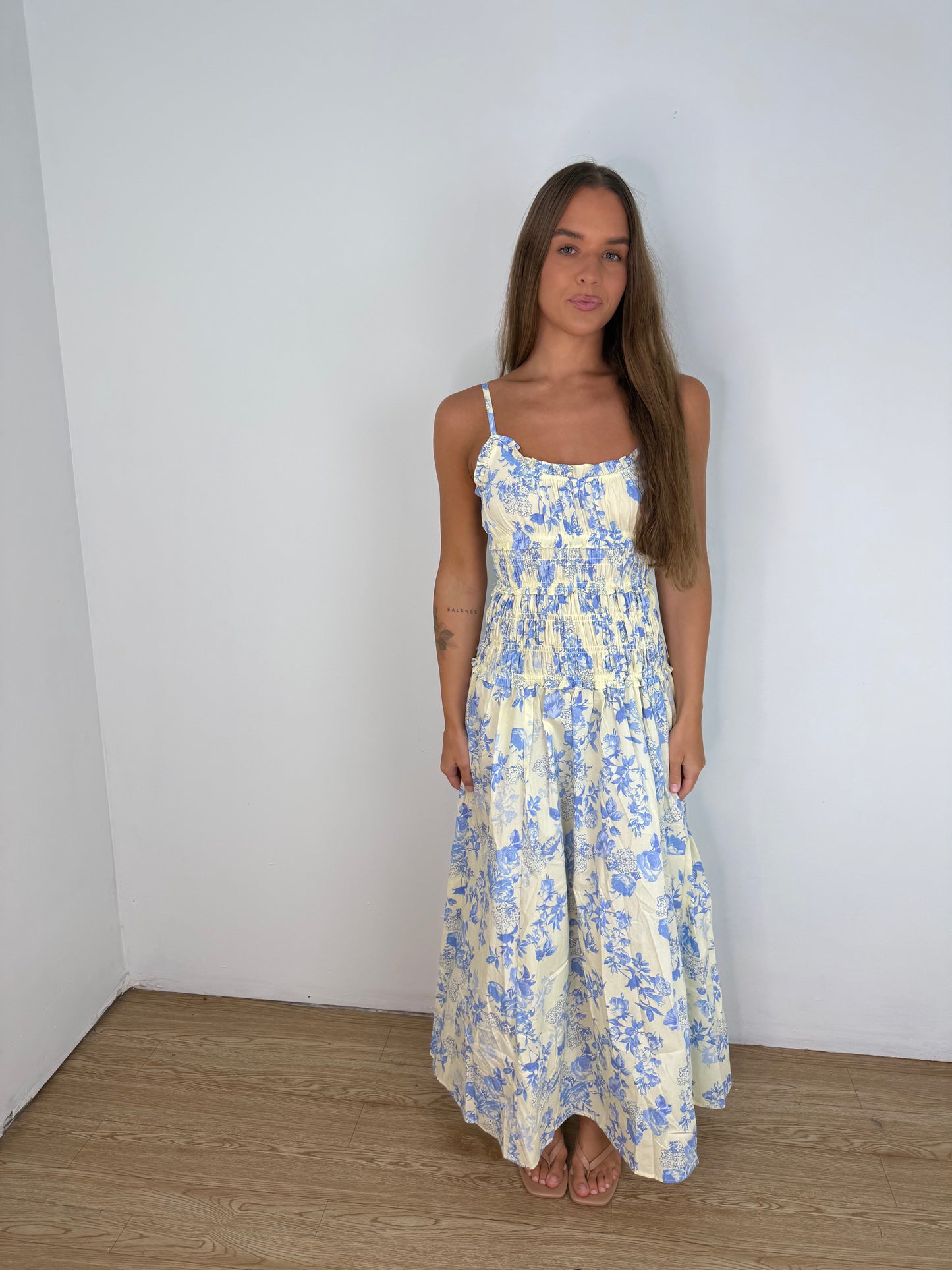 Jolie Smocked midi dress
